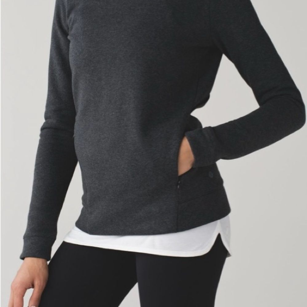 LULULEMON ATHLETICA &Go Endeavor Long Sleeve Sweatshirt in Heathered Black - Picture 5 of 12